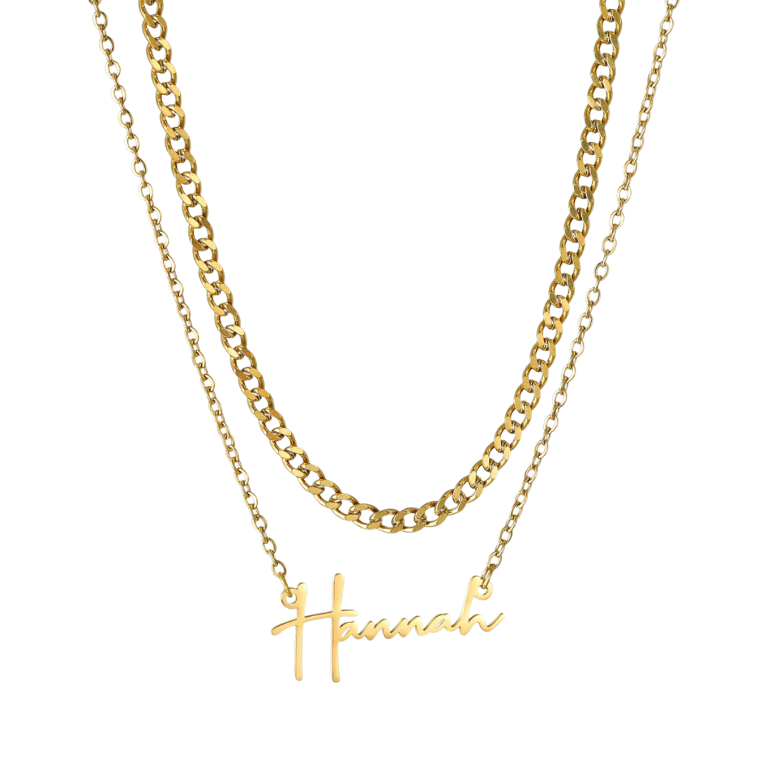 Embrace Double Layer Personalized Name Necklace