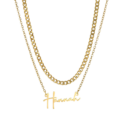 Embrace Double Layer Personalized Name Necklace