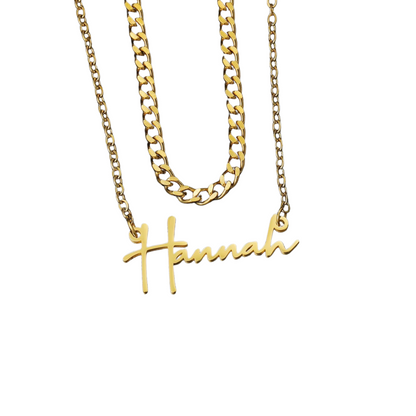 Embrace Double Layer Personalized Name Necklace