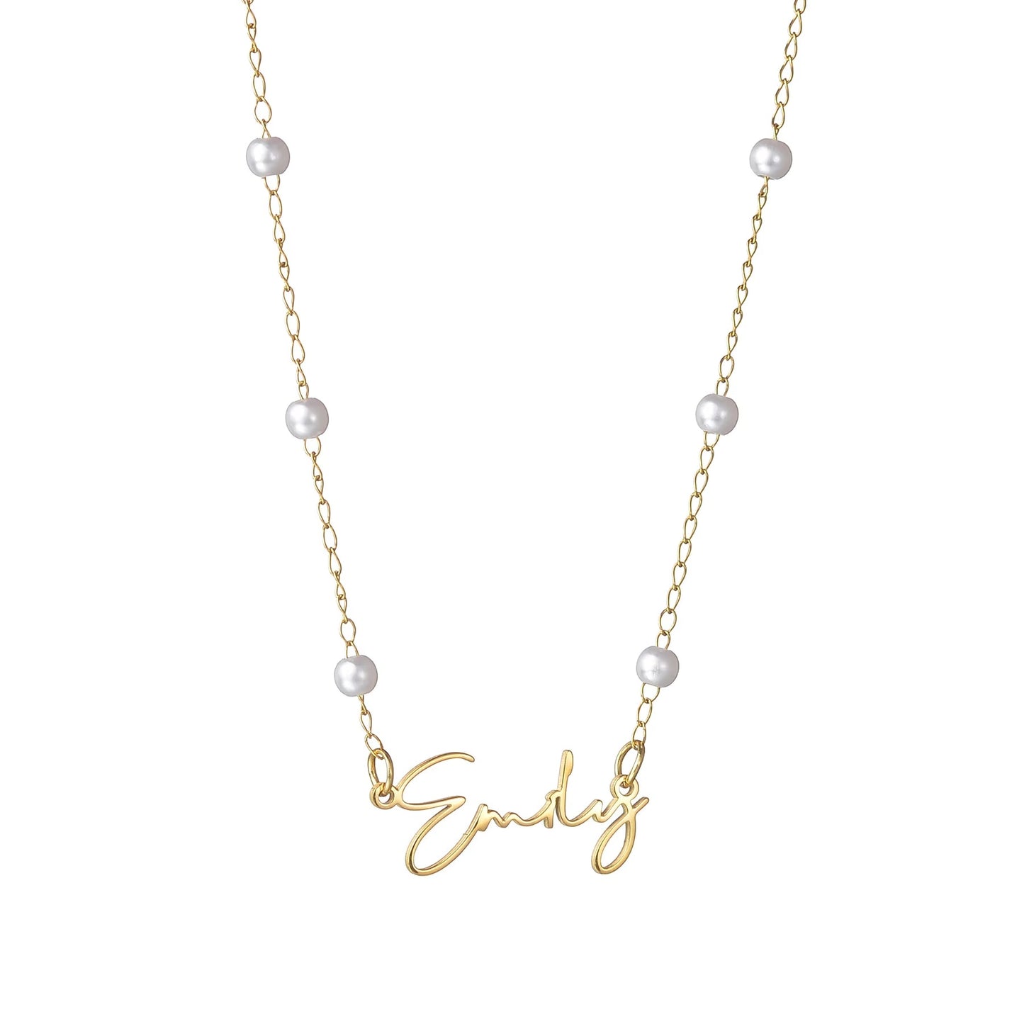 Priceless Pearl Personalized Name Necklace