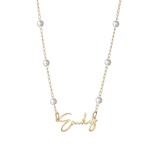 Priceless Pearl Personalized Name Necklace